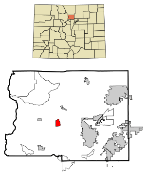 Location of the Gold Hill CDP in Boulder County, Colorado.