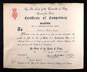 Certificate of competency as Master of a foreign-going ship
