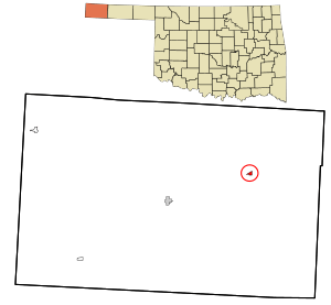 Location in Cimarron County and state of Oklahoma.