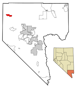 Location of Indian Springs in Clark County, Nevada