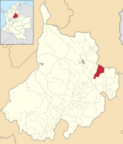 Location of the municipality and town of Guaca, Santander in the Santander  Department of Colombia.
