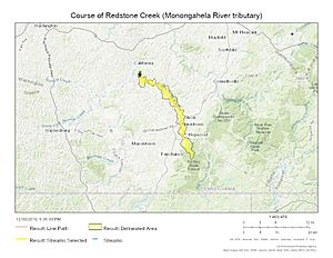 Course of Redstone Creek (Monongahela River tributary)