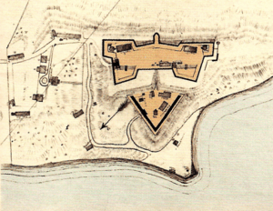 Drawing of Second Fort Washington, MD, Completed in 1824