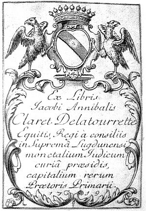 Ex libris claret de la tourette 1719-2