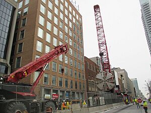 Extraction of TBM Don at Yonge&Eglinton