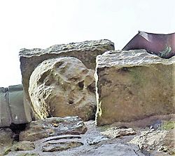 False Menteith gargoyle, Dumbarton Castle, Dunbartonshre - detail