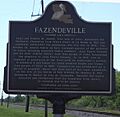 Fazendeville, Louisiana (front of State of Louisiana historical marker, Chalmette National Battlefield entrance, St. Bernard Highway)