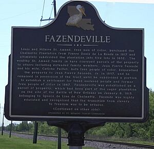 Fazendeville, Louisiana (front of State of Louisiana historical marker, Chalmette National Battlefield entrance, St. Bernard Highway)