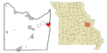Franklin County Missouri Incorporated and Unincorporated areas Pacific Highlighted