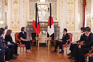 Fumio Kishida and Sara Duterte before the funeral of Shinzo Abe (2)
