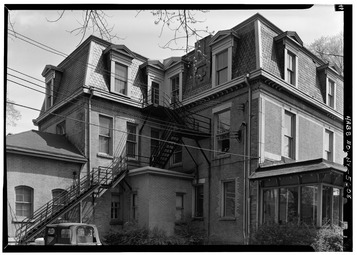 Historic American Buildings Survey, May 1965, WEST (REAR) ELEVATION. - William Dorsheimer House, 438 Delaware Avenue, Buffalo, Erie County, NY HABS NY,15-BUF,2-3