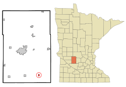Location of Lake Lillian, Minnesota