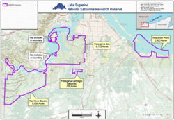 Lake Superior National Estuarine Research Reserve map
