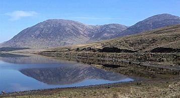 Lough Inagh, Letterbreckaun (left) and Knocknahillion (right) from Inagh Valley