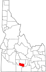 Map of Idaho highlighting Jerome County