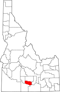 Map of Idaho highlighting Jerome County