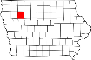 Map of Iowa highlighting Buena Vista County