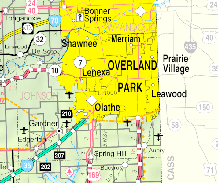 Image: Map of Johnson County, Kansas, U.S.