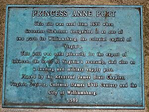Marker for Princess Anne Port