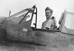 Michael Herrick in his Kittyhawk's cockpit, 1943