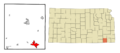 Montgomery County Kansas Incorporated and Unincorporated areas Coffeyville Highlighted