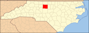 North Carolina Map Highlighting Guilford County