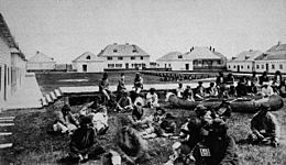Inside the fort at Norway House,  NWT 1878