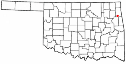 Location of Twin Oaks, Oklahoma