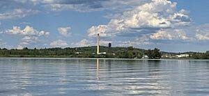 OWD Smokestack from Raquette Pond, Tupper Lake