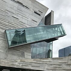 Perot Museum of Nature and Science exterior of Escalator