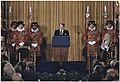 Photograph of President Reagan addressing British Parliament, London, England - NARA - 198531