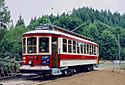 Portland "Council Crest" Brill streetcar 503 at terminus of Trolley Park museum line in 1986.jpg
