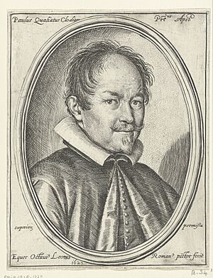 Portret van Paolo Quagliati Paulus Qualiatus Clodiam Prt.us Apsl (titel op object), RP-P-1918-1772
