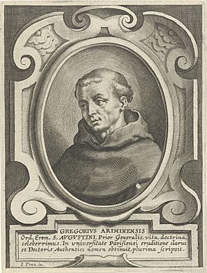 Portret van de Augustijn Gregorius Ariminensis, RP-P-1910-4307.jpg