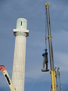 Robert E Lee statue removed from column New Orleans 19 May 2017 12
