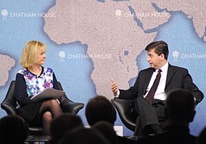 Rt Hon Douglas Alexander MP, Shadow Secretary of State for Foreign and Commonwealth Affairs, in conversation with the BBC's Martha Kearney (12342016944)