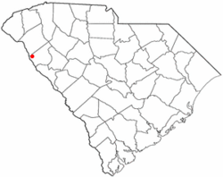 Location of Lowndesville, South Carolina