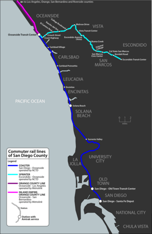San Diego commuter rail map