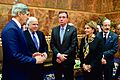 Secretary Kerry, Senators McCain and Warner, House Minority Leader Pelosi, and Representative Engel Chat Before Greeting King Salman of Saudi Arabia
