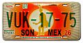 Sonora mexico license plate