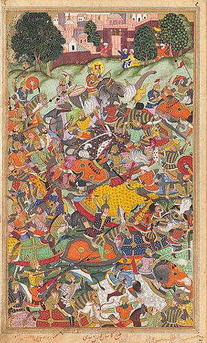 The defeat of Hemu, Akbarnama