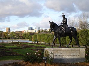 The statue of Queen Elizabeth II in Regina, Saskatchewan