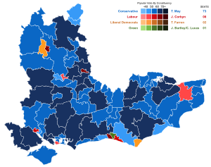 United Kingdom General Election 2017 Results Map (South East England)