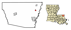 Location of Varnado in Washington Parish, Louisiana.