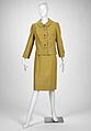 1959 Irene skirt suit, striped wool and silk 01