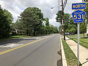 2018-05-20 11 04 25 View north along Middlesex County Route 531 (Park Avenue) at Plainfield Road (Middlesex County Route 661) in Edison Township, Middlesex County, New Jersey