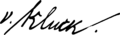 Alexander von Kluck signature
