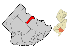 Location of Egg Harbor City in Atlantic County. Inset: Atlantic County highlighted in the State of New Jersey.