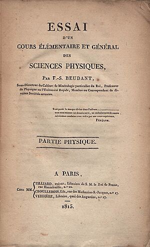 Beudant, François Sulpice – Essai d'un cours élémentaire et général des sciences physiques, 1815 – BEIC 747259