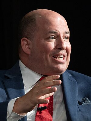 Brian Stelter at LBJ Foundation and More Perfect hosted a two-day conference, Trust News Democracy at the Lyndon Baines Johnson Library and Museum on 10 April 2024 (cropped).jpg